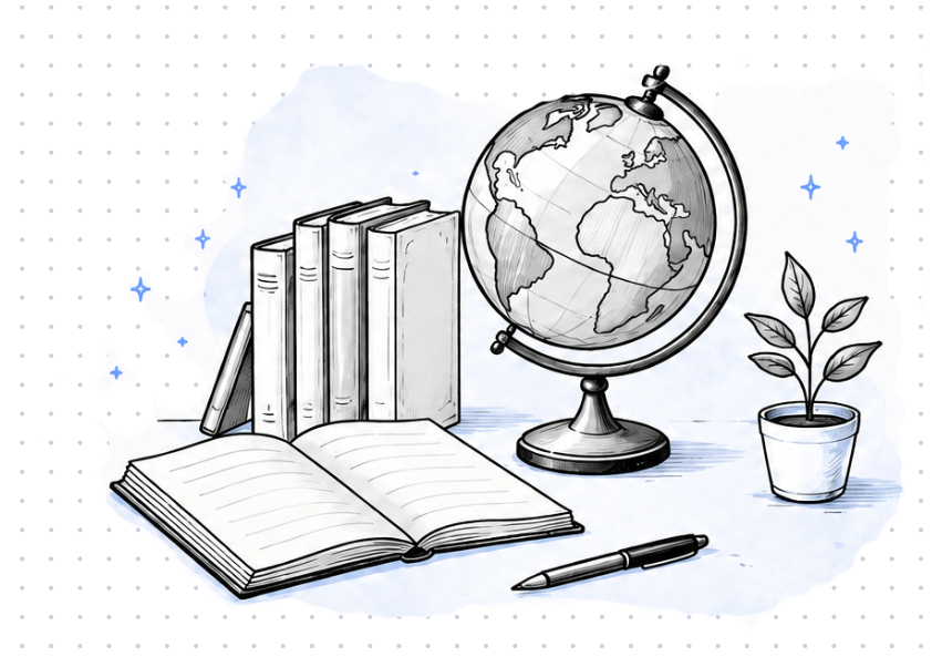 Globe and Book as background